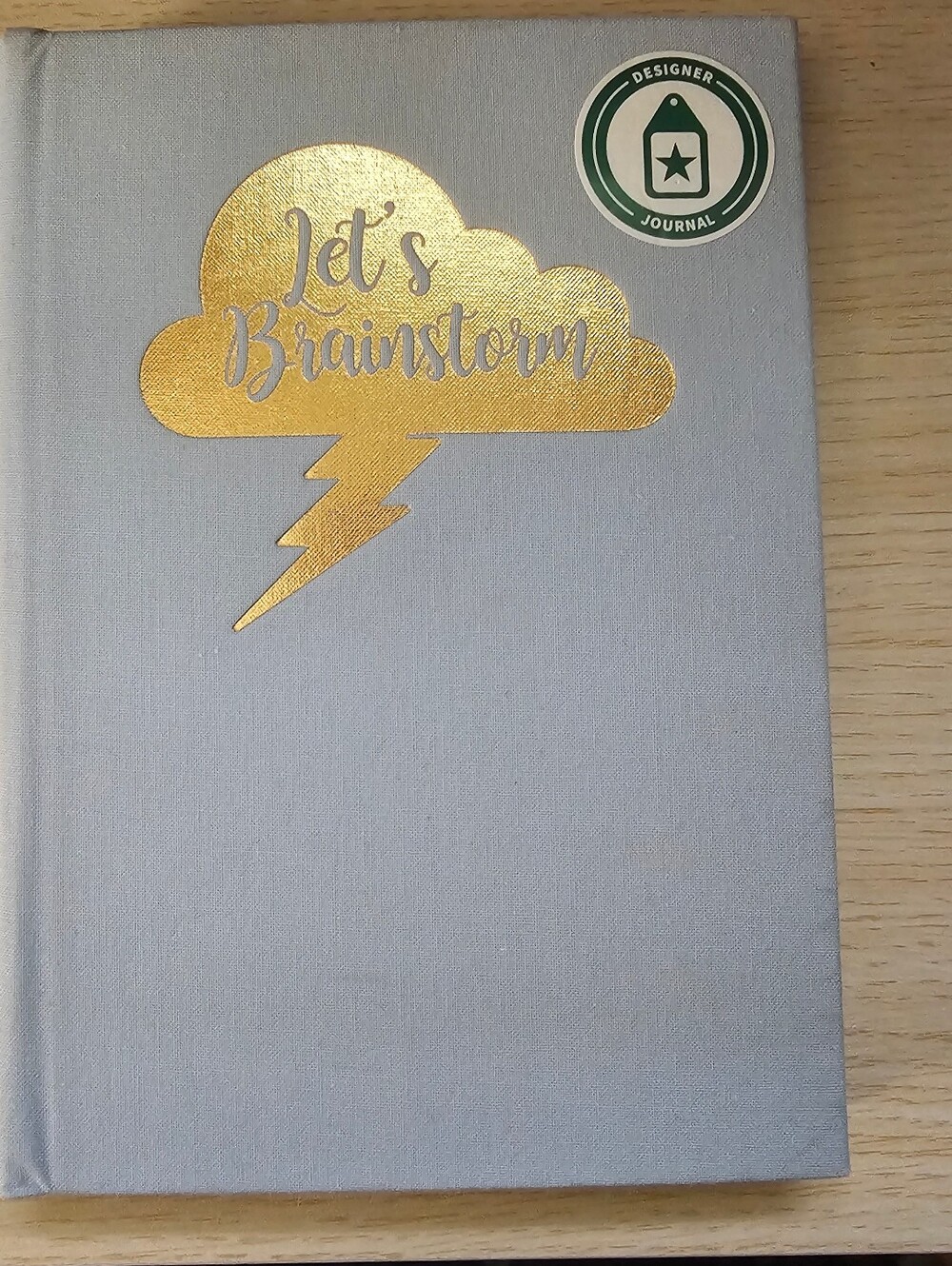 Let's Brainstorm 160 Page Lined Journal Gold Foil Cloud & Lightning Bolt
